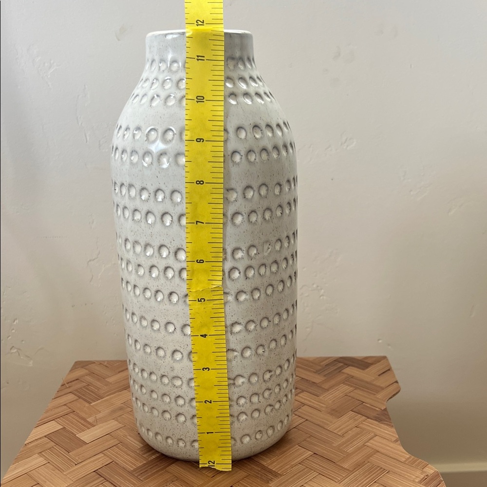 Elegant Dotted White Vase